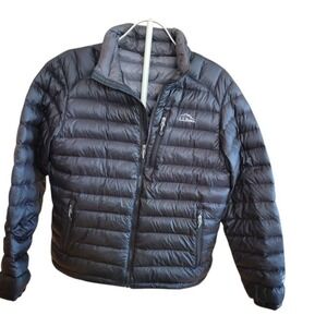 LL Bean Ultralight 850 Down Jacket Womens Medium Black Puffer DownTek Quilted